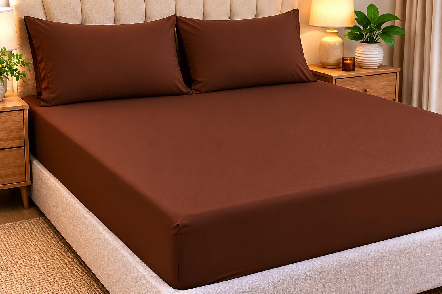 Queen Solid colouts fitted bedsheet