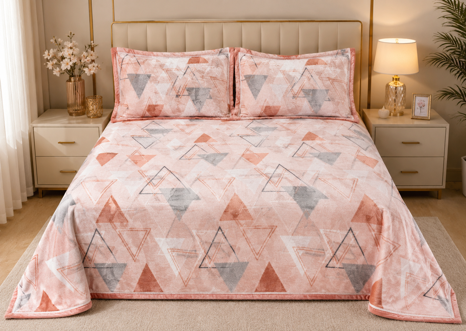 Blush Harmony Woolen Bedsheet
