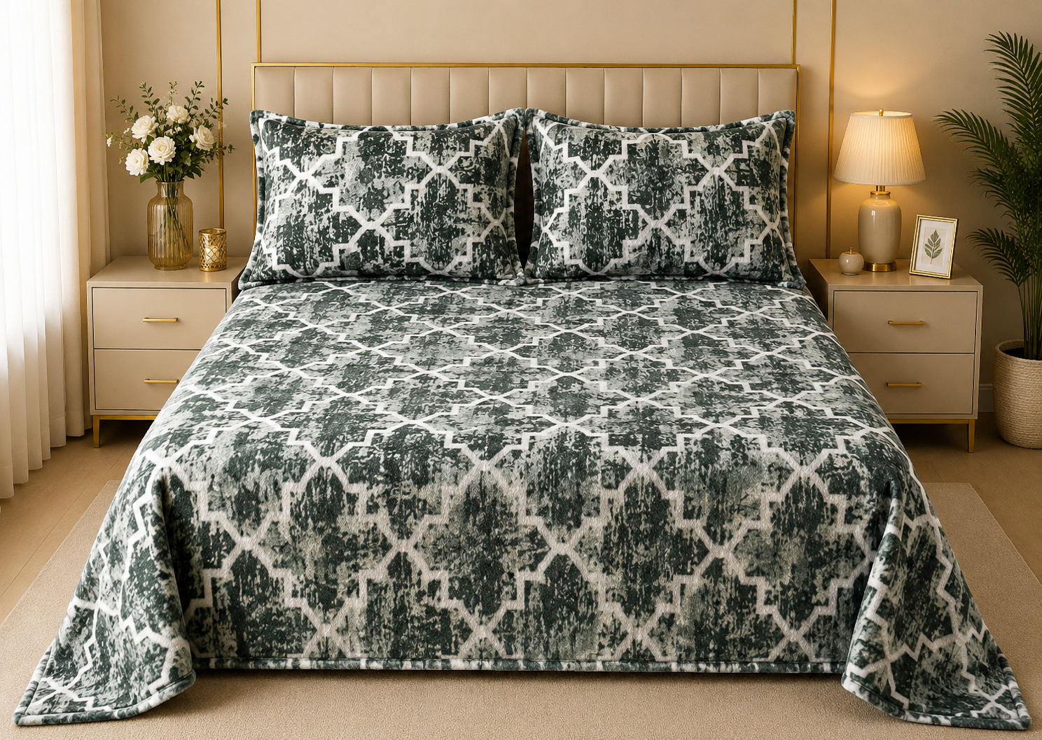 Nordic Blush Woolen Bedsheet