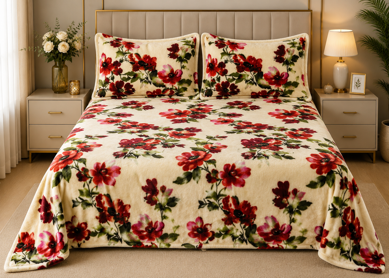 Rose Quartz Woolen Bedsheet