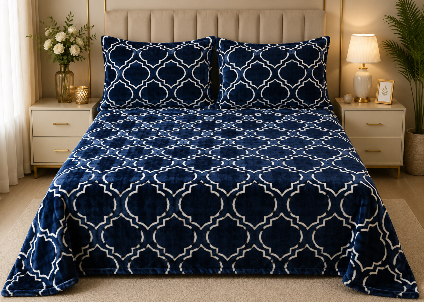 Blush Serenity Woolen Bedsheet