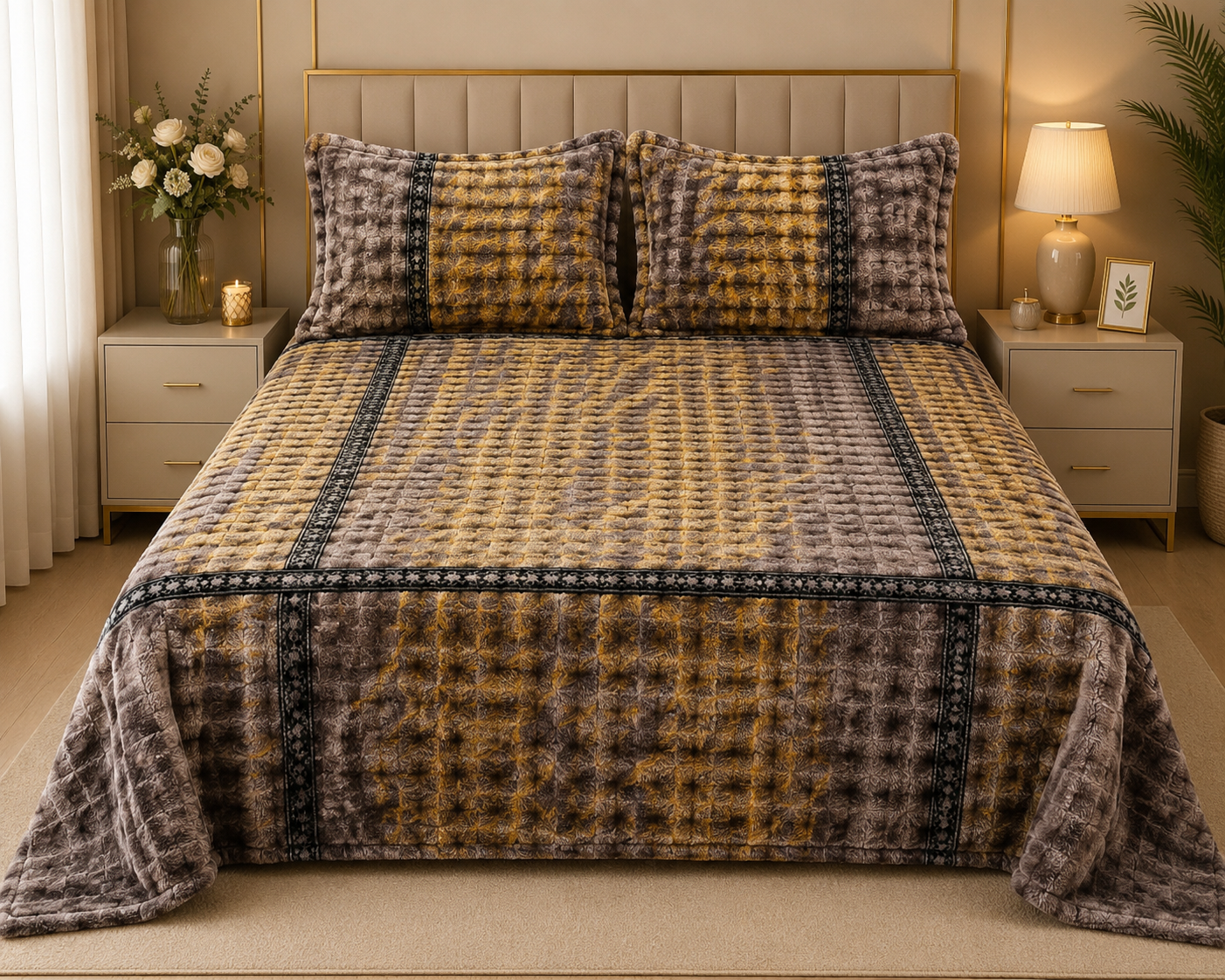 Pastel Prism Woolen Bedsheet Set