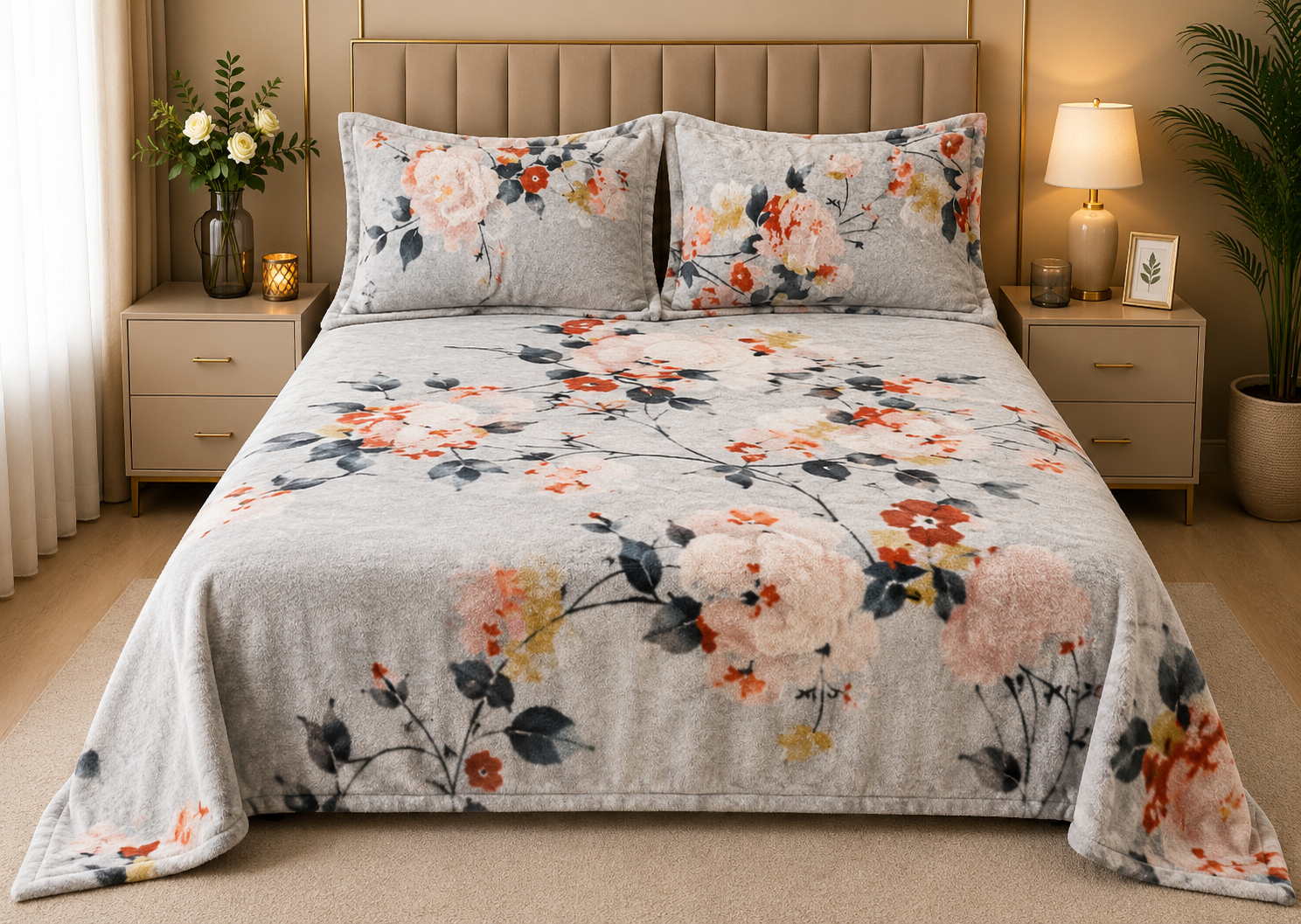 Geo Noir Woolen Bedsheet
