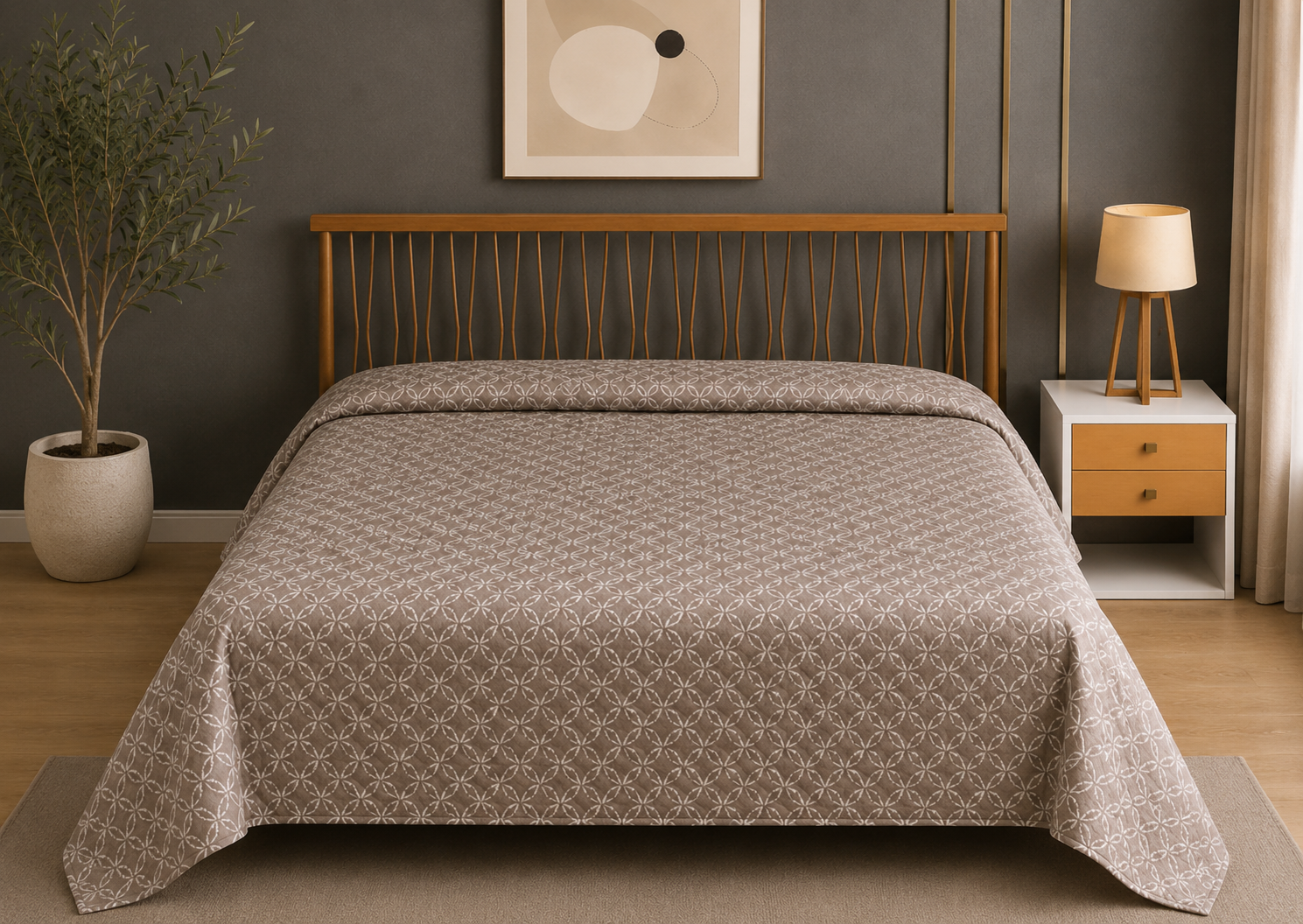 Azure Bloom Quilt Cover