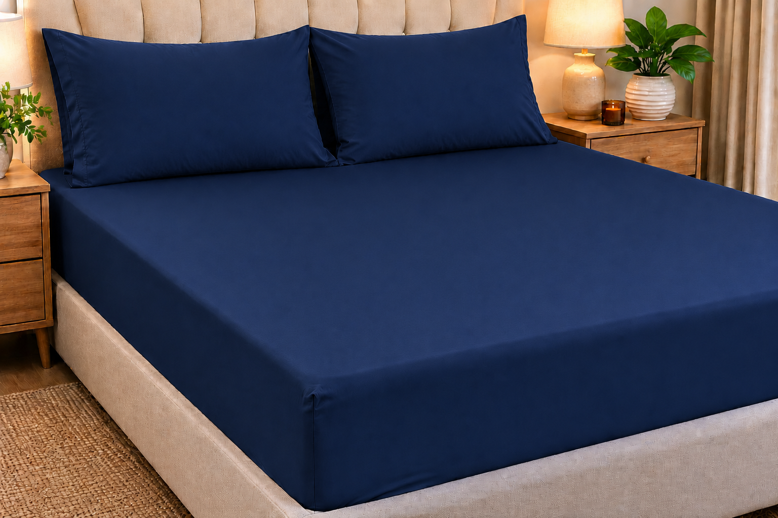 Queen Solid colouts fitted bedsheet