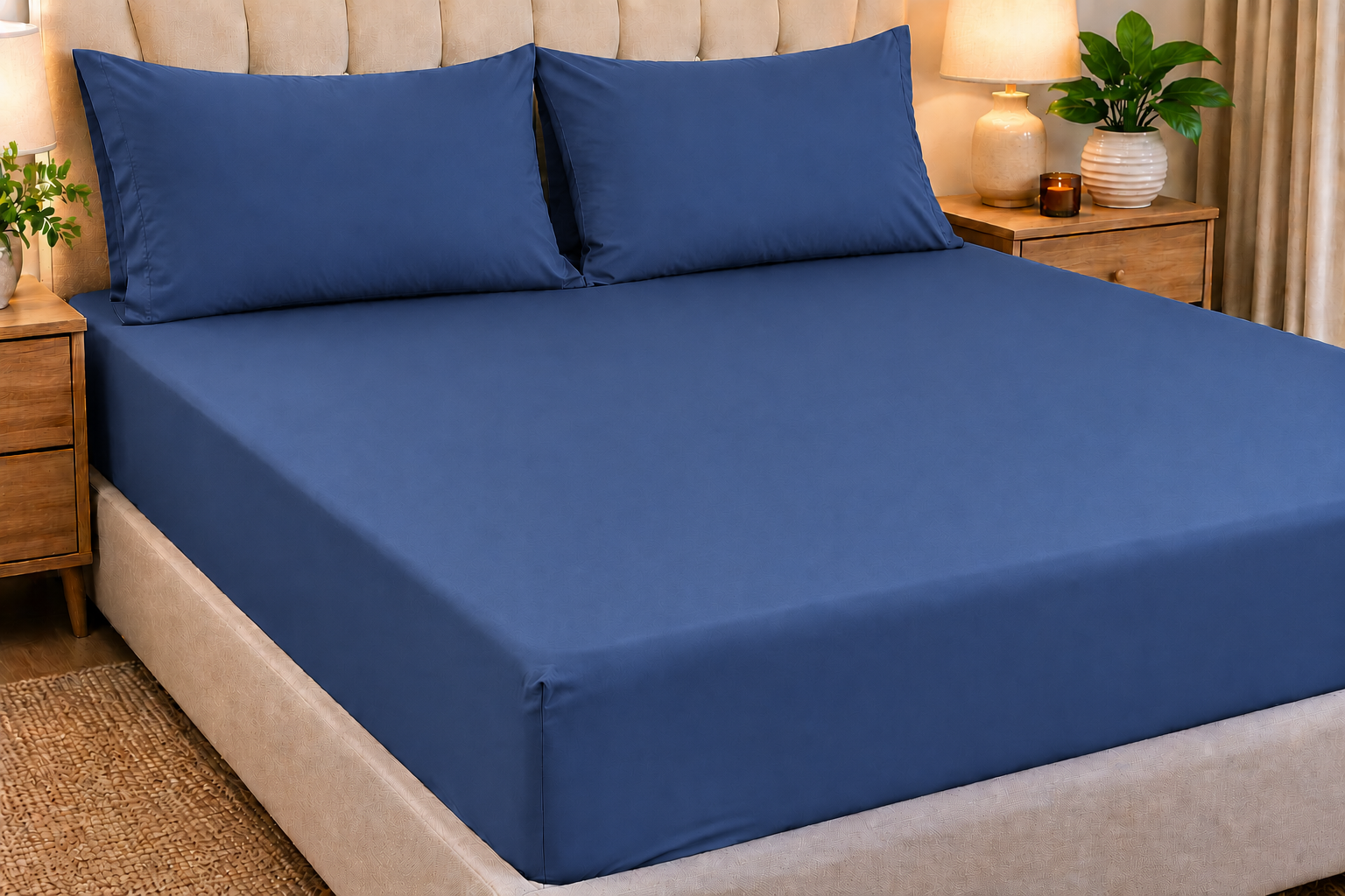 Queen Solid colouts fitted bedsheet