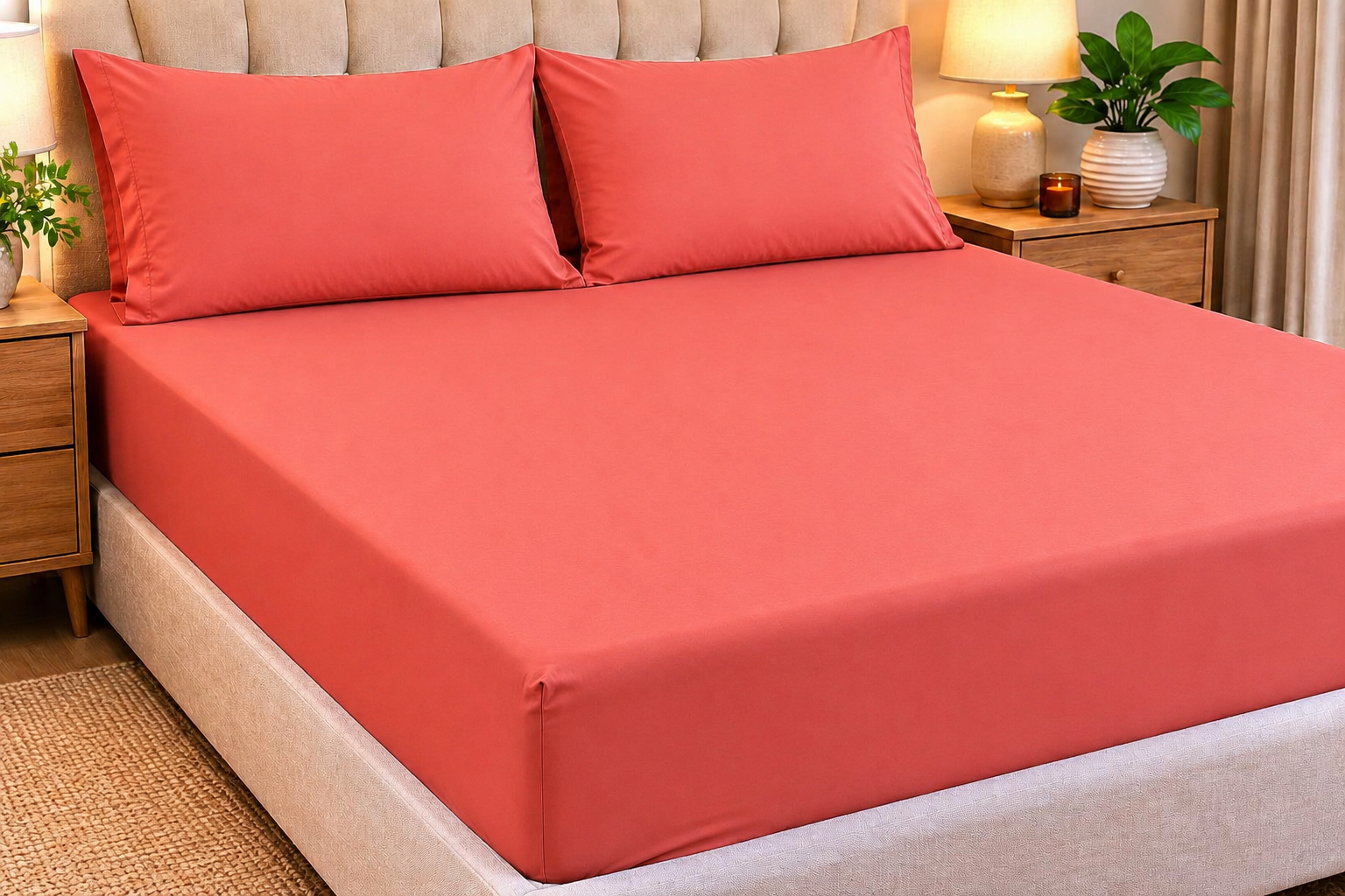 Queen Solid colouts fitted bedsheet