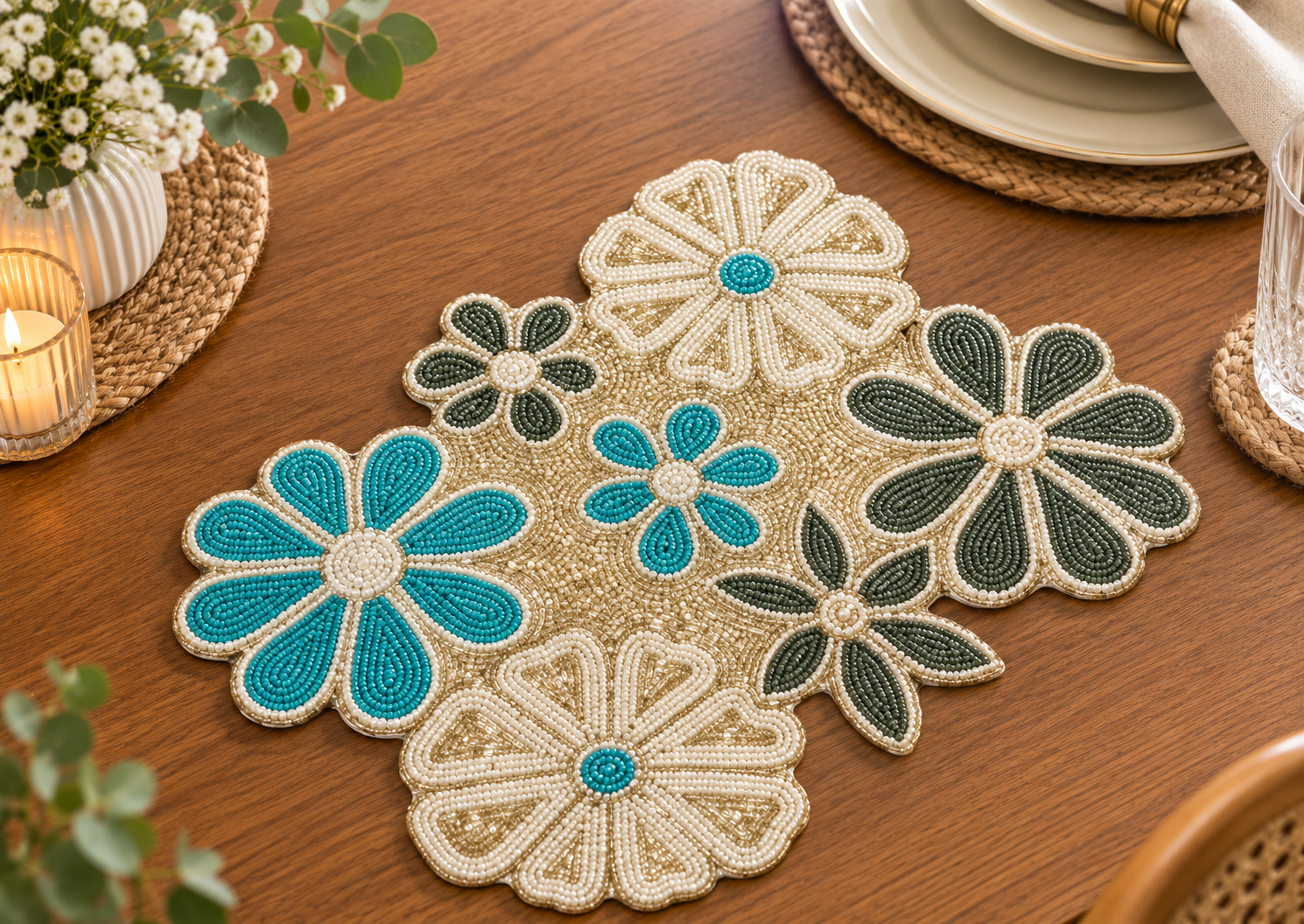 Turquoise & Ivory
