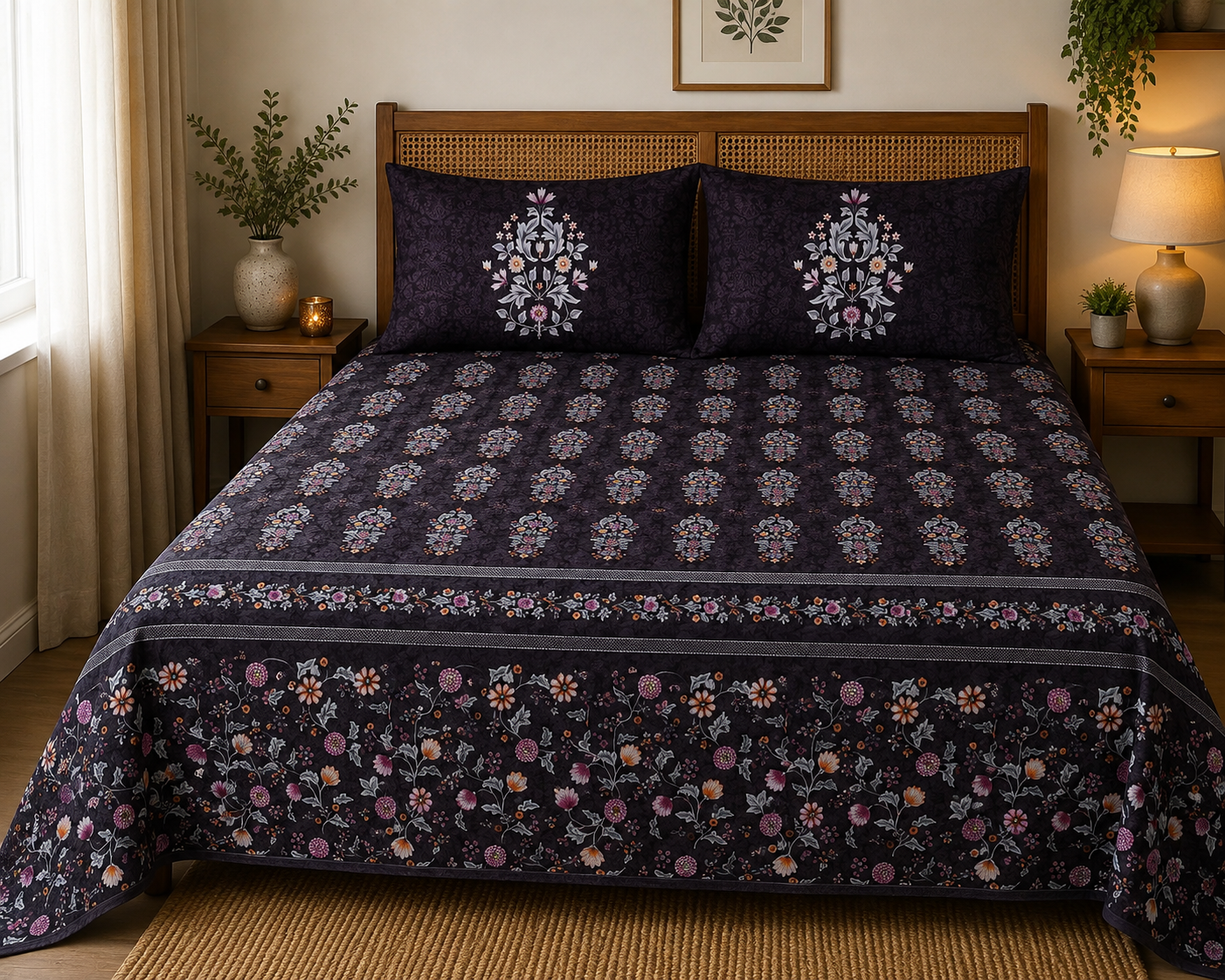 Rangoli Bloom Cotton Bedsheet