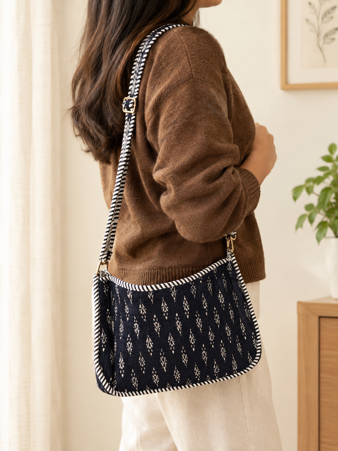 Indigo Bloom Sling Bag