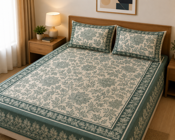 Flora Royale Cotton Flat Bedsheet