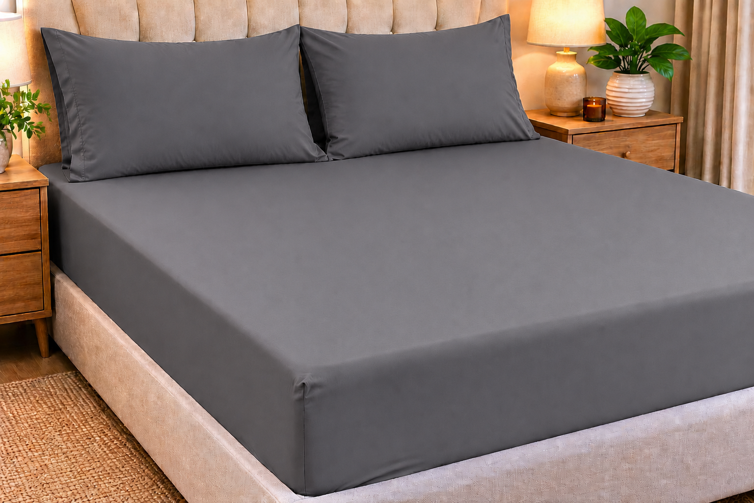 Queen Solid colouts fitted bedsheet