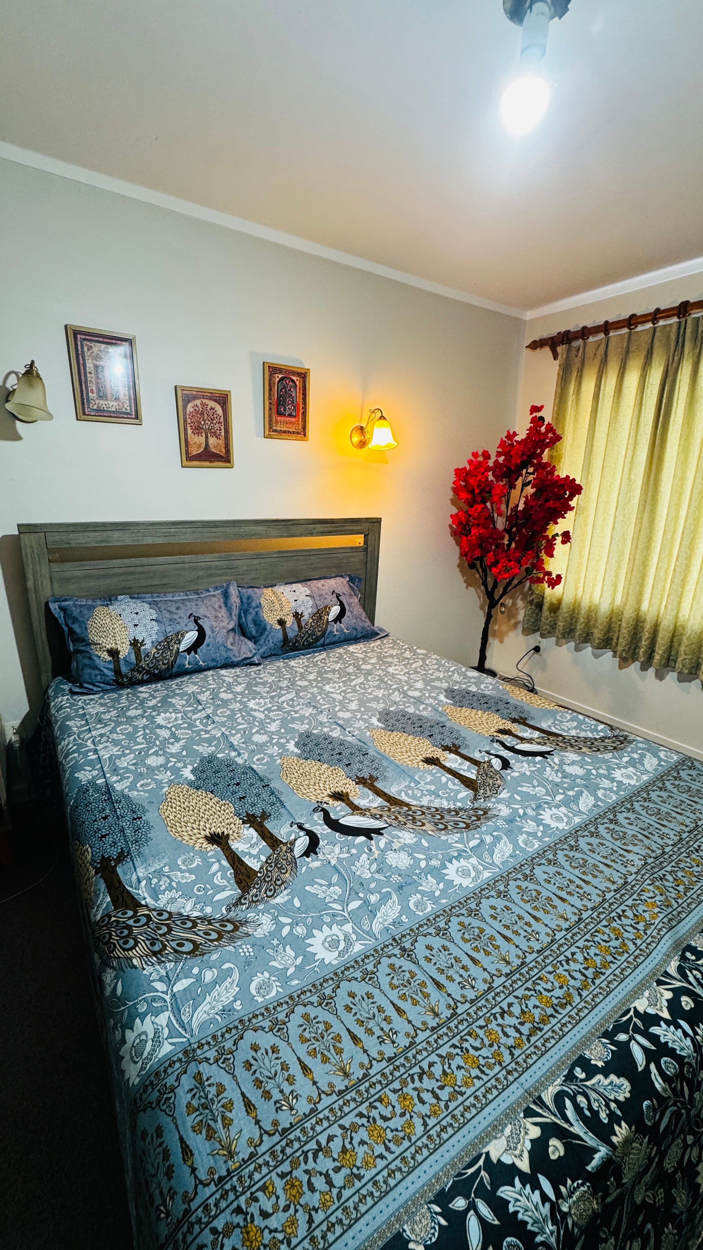 Rajwada Peacock Cotton Bedsheet