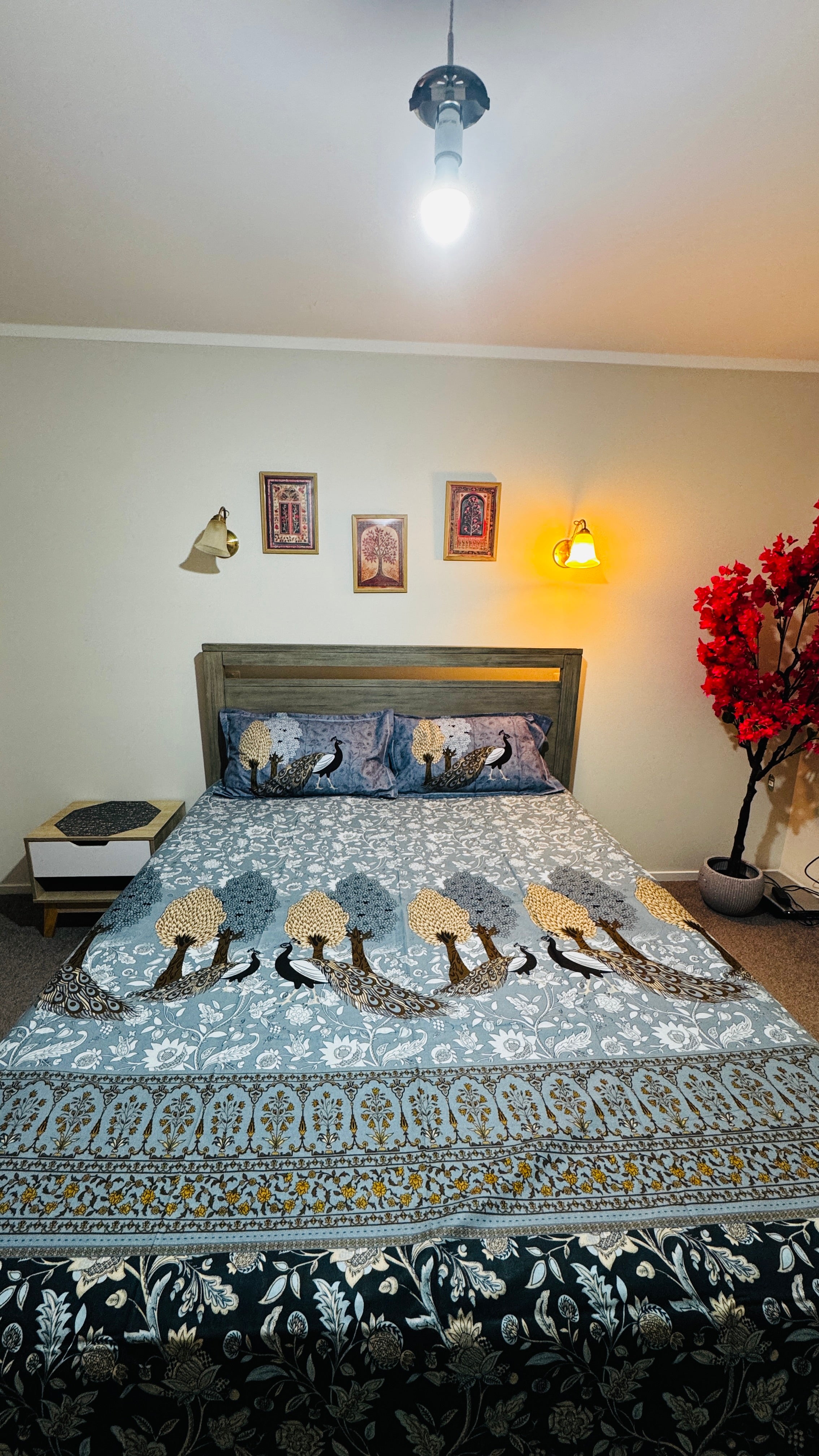 Rajwada Peacock Cotton Bedsheet