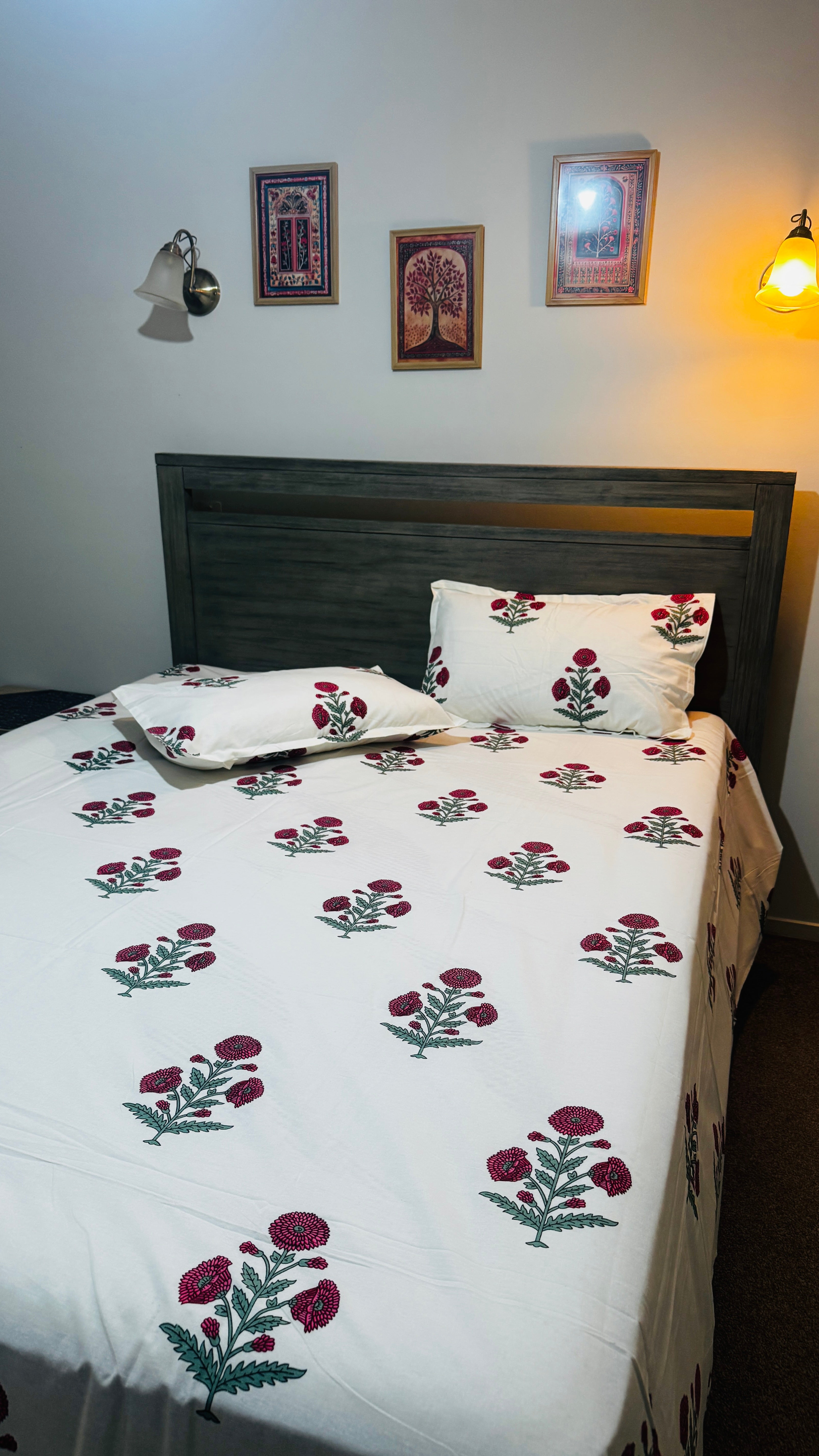 Floral Print Cotton Bedsheet
