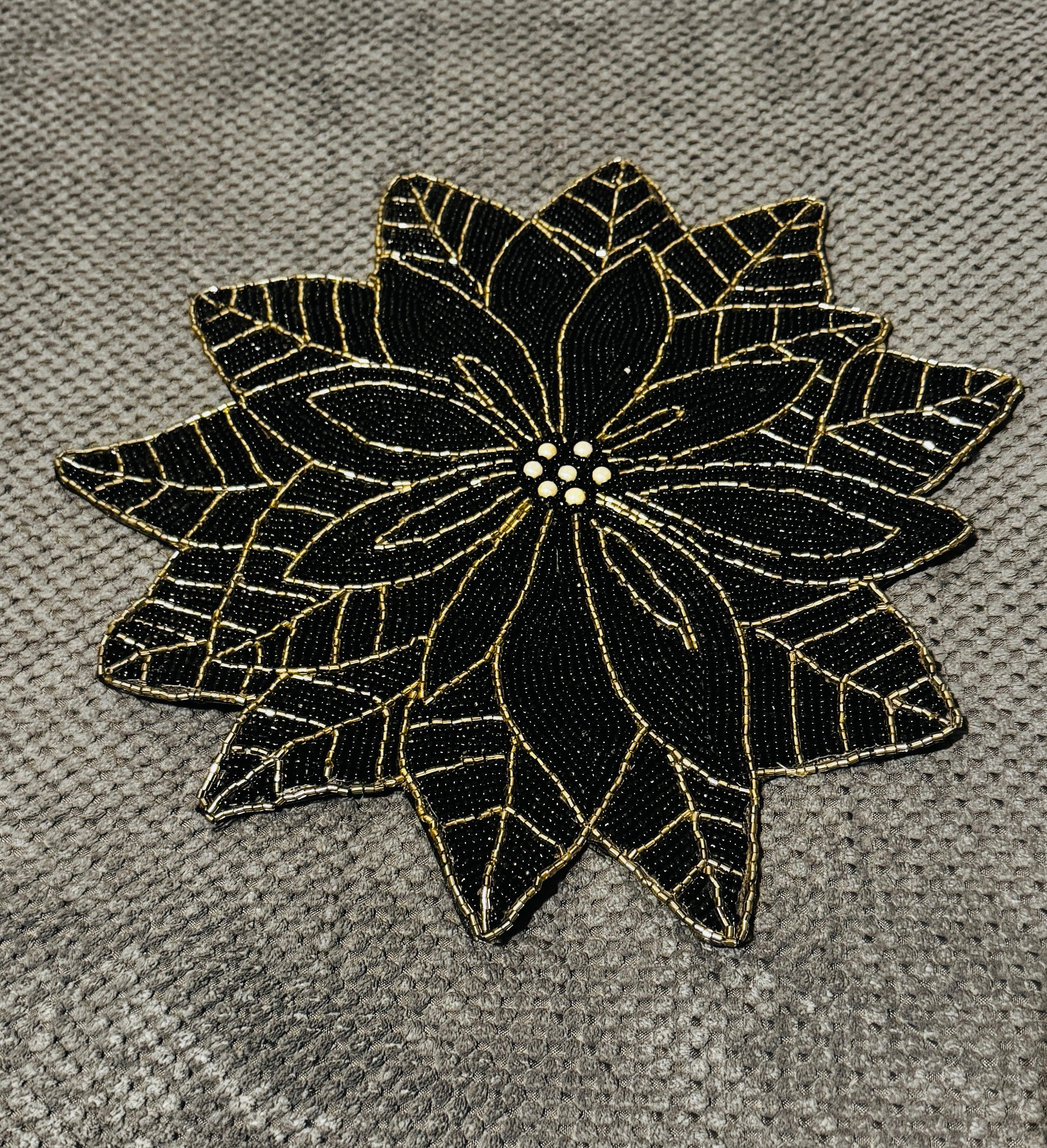 Hand-Beaded Flower Placemat