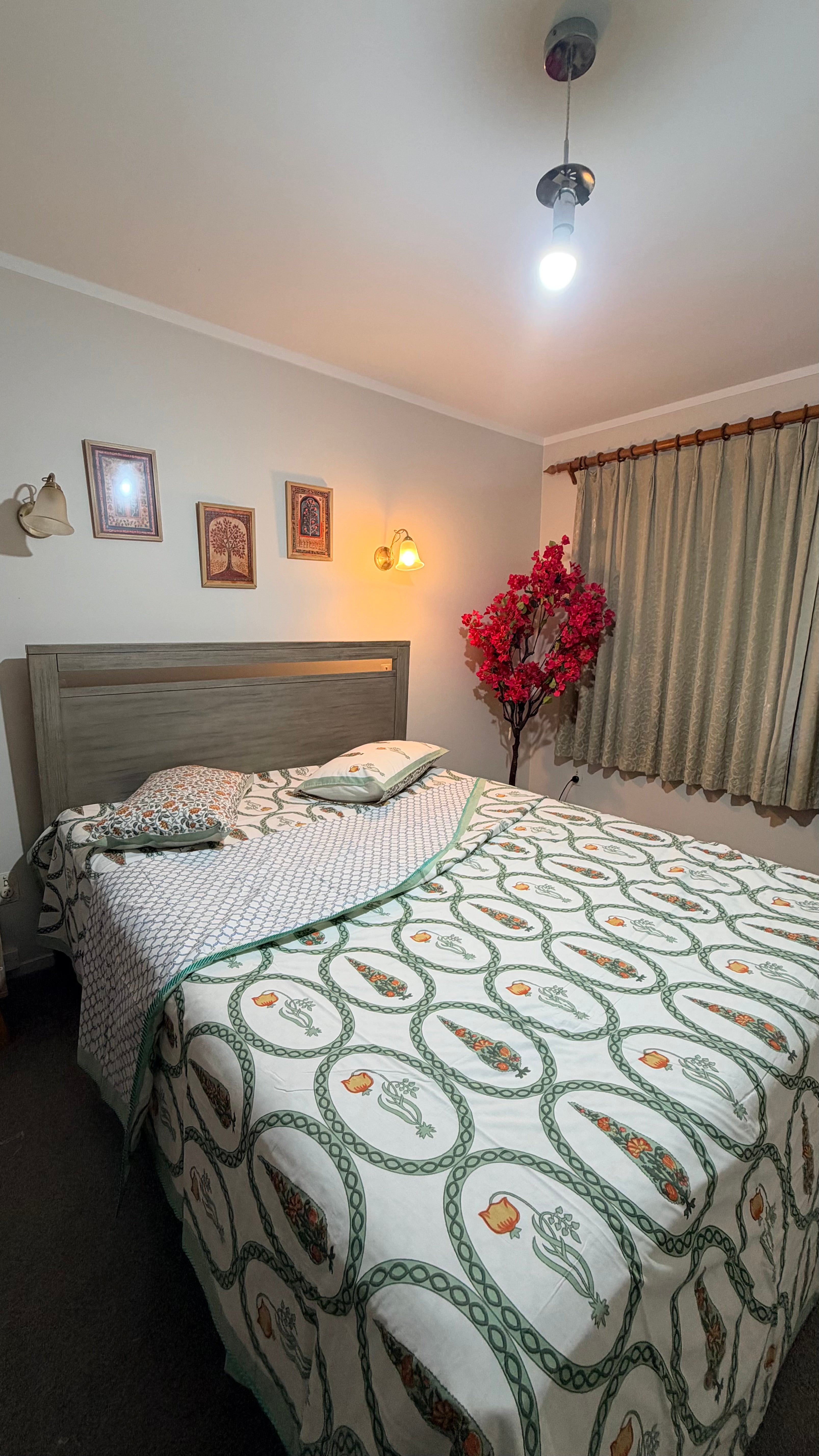 Hand Block Printed Mulmul Cotton Bedsheet and Dohar Set - Sunehri Dreams