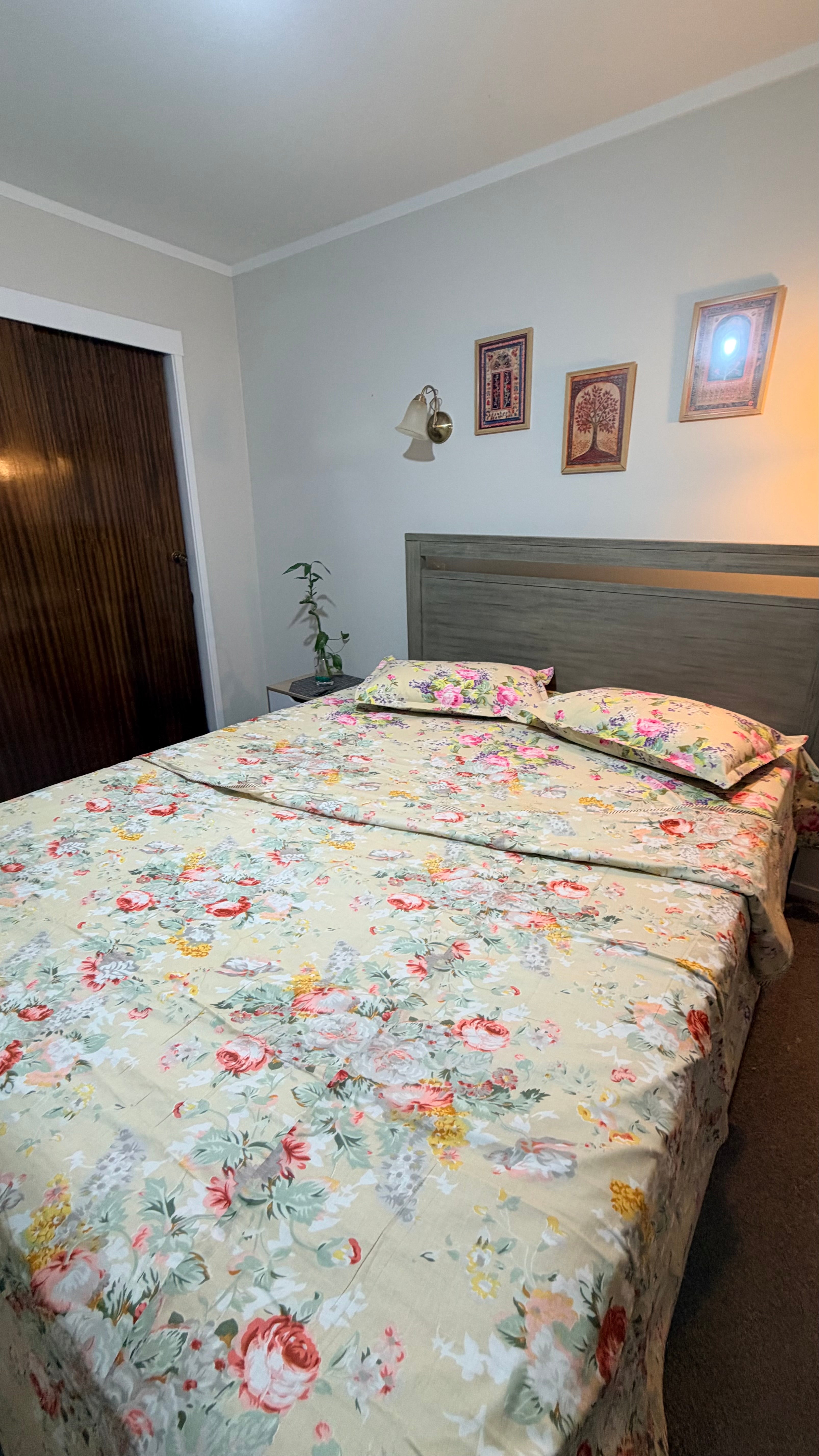 Hand Block Printed Mulmul Cotton Bedsheet and Dohar Set - Flower Garden