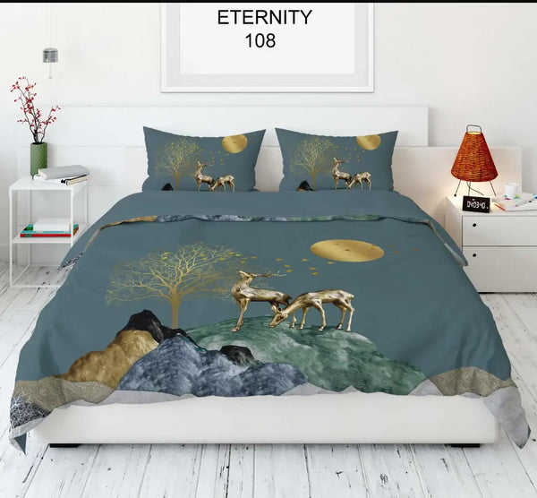 Gray Pastel Garden Cotton Flat Bedsheet