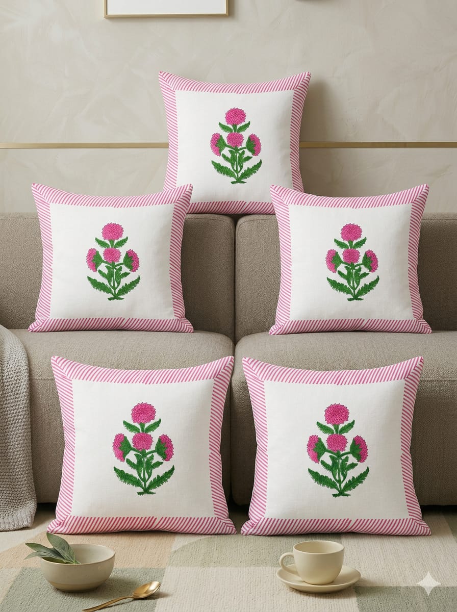 Rosewood Bloom Cushion Cover