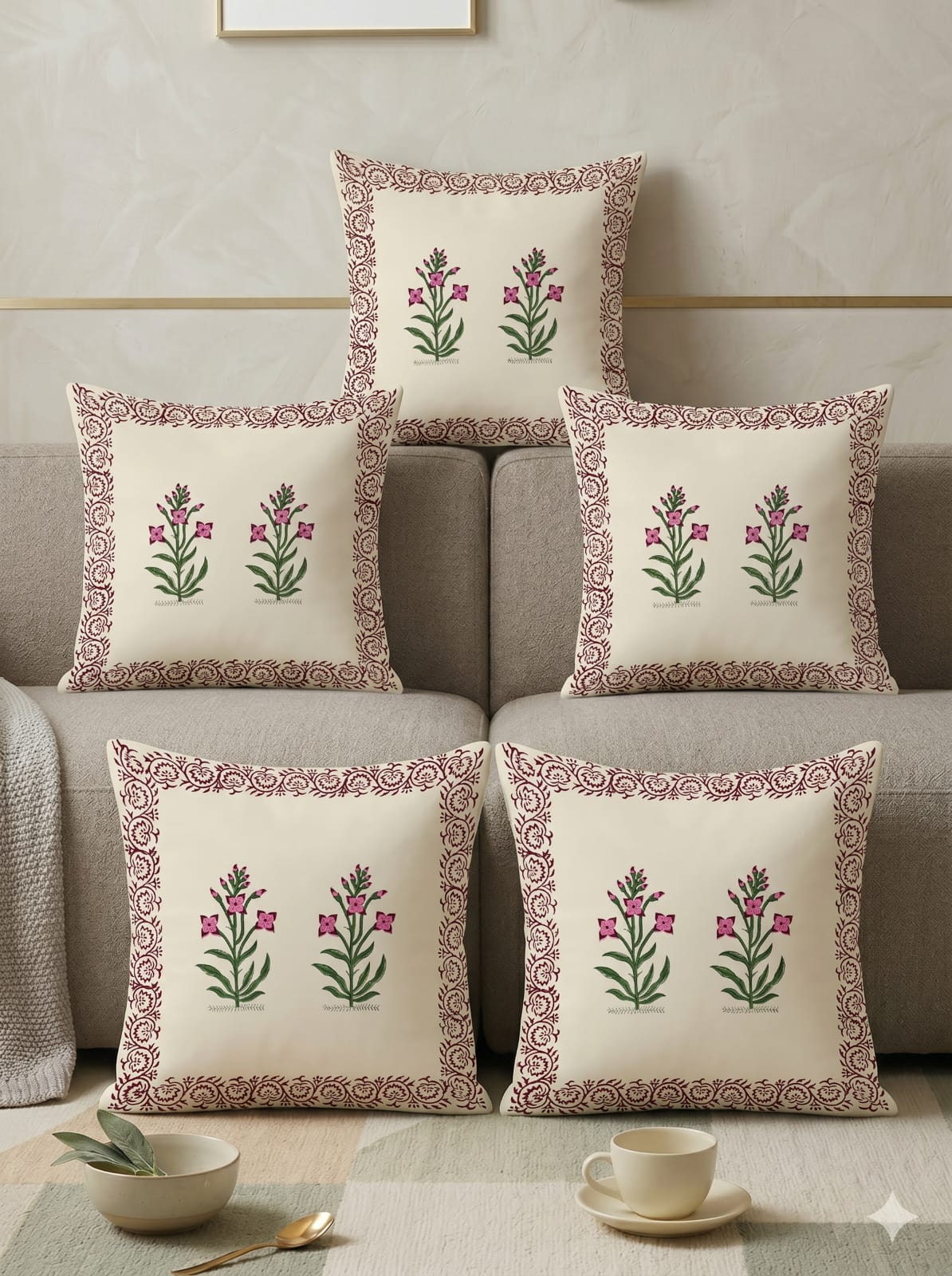 Pichwai Petals Cushion Cover