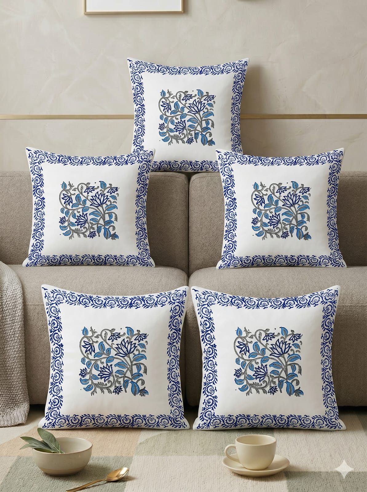 Indigo Buti Cushion Cover