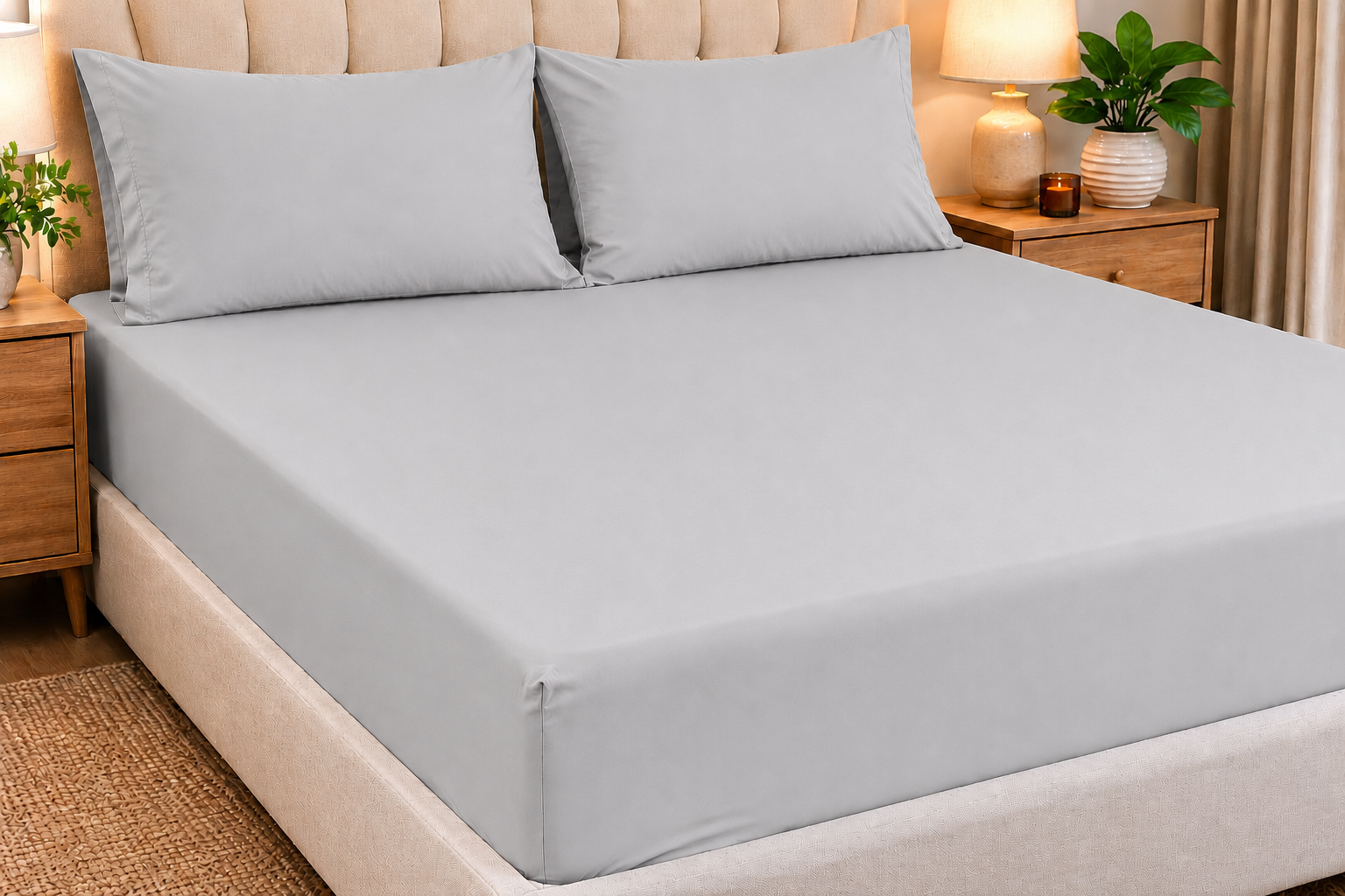 Queen Solid colouts fitted bedsheet