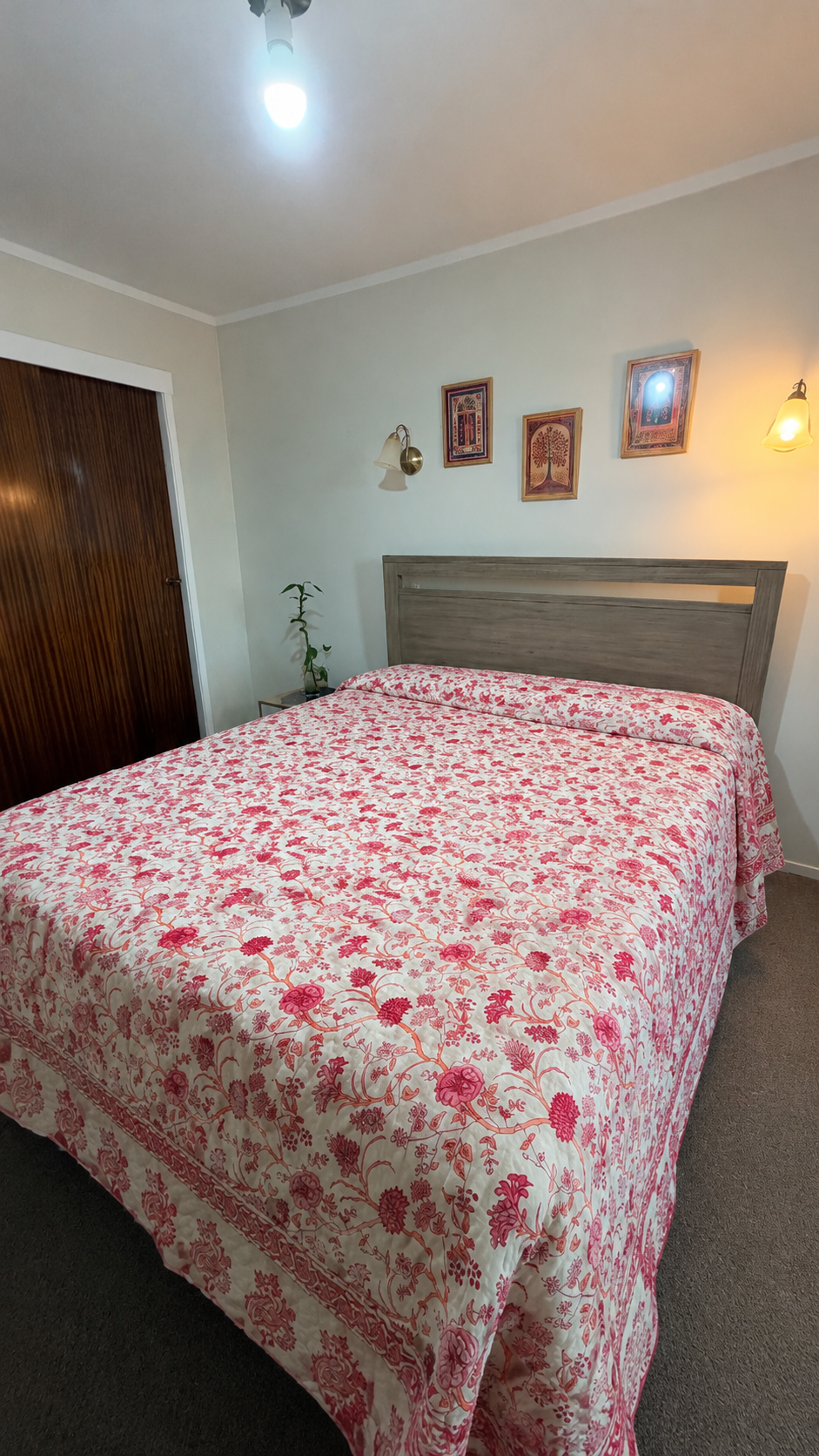 Hand Block Printed Reversible Cotton Quilt -Rose Garden Elegance